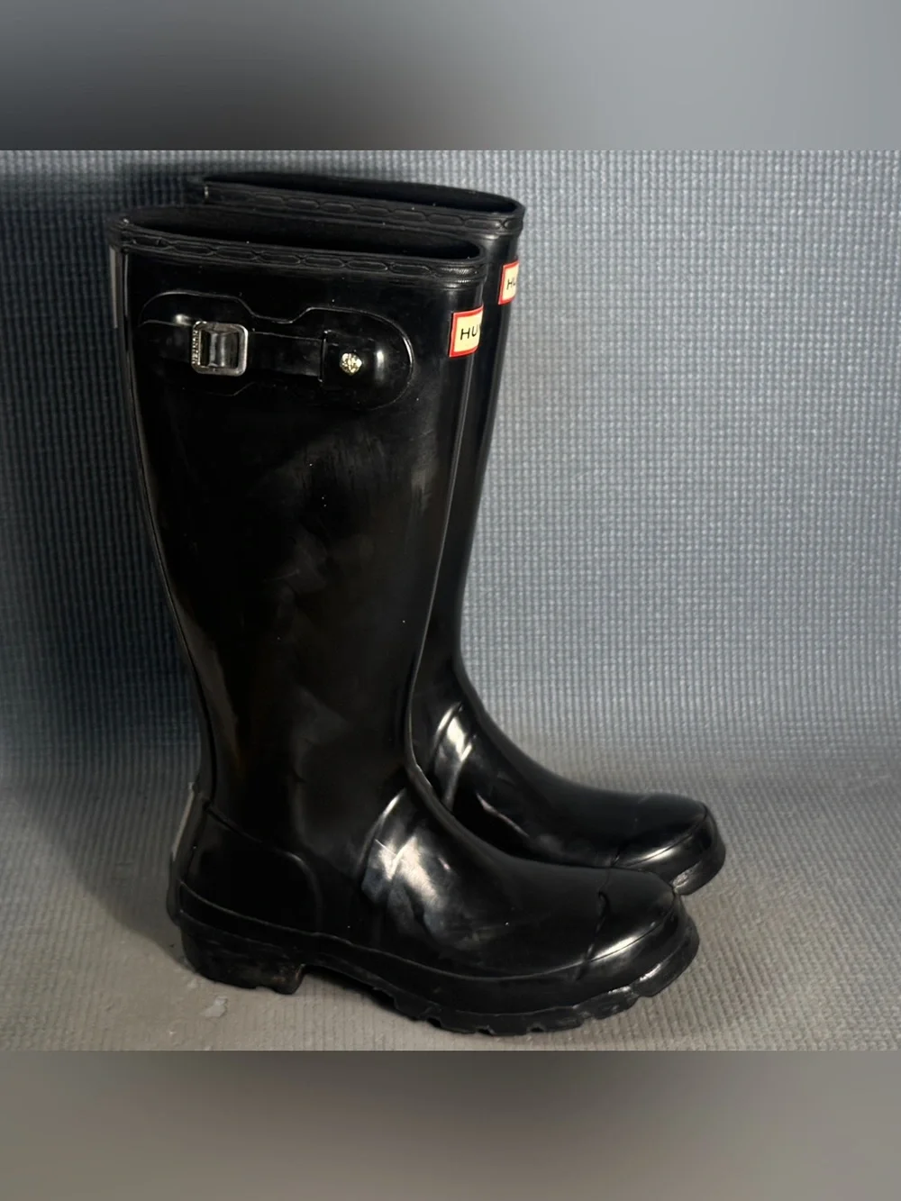 Hunter Women's Original Tall Gloss Rain Boots Black Size 5